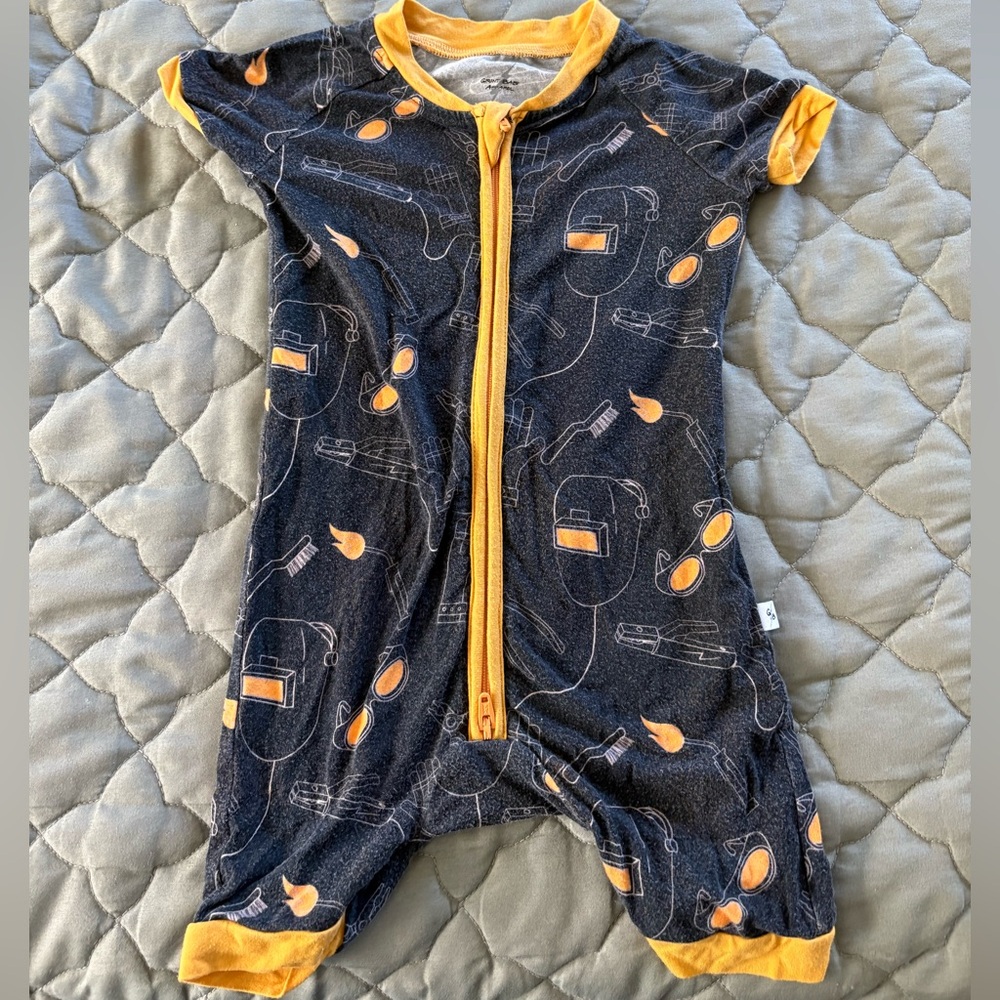 Bamboo Onesie Pajamas - Grunt Baby Apparel “Sparks Fly”